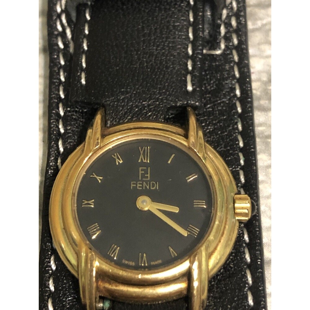 Fendi Watch Women's Black Face *AUTHENTIC* Working- Not Original Band! - Picture 5 of 7